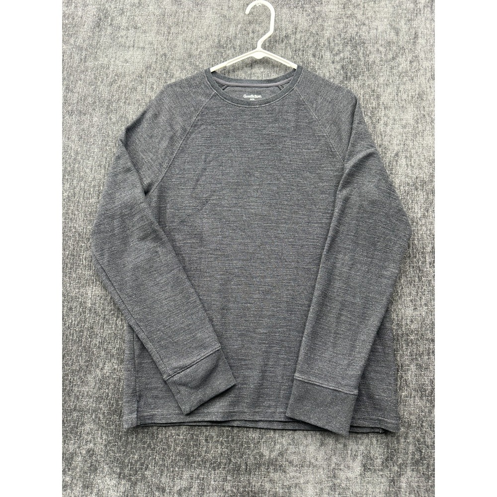 Goodfellow & Co Thermal Top Mens M Gray Standard Raglan Sleeve Knitted Side Slit